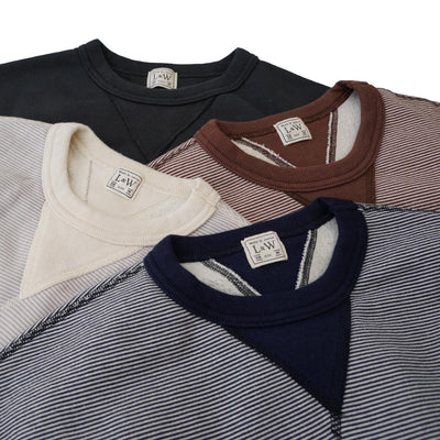 Loop & Weft SZ Vintage Pinborder Knit Double V Sweatshirt (Navy)