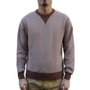 Loop & Weft SZ Vintage Pinborder Knit Double V Sweatshirt (Brown)