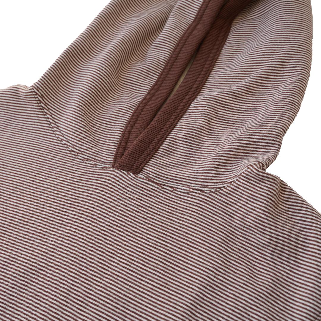 Loop & Weft SZ Vintage Pinborder Knit Hooded Sweatshirt (Brown)