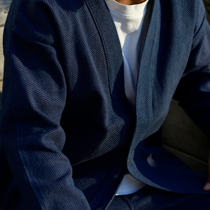 The Okayama Denim 14.5oz. Heavyweight Indigo Selvedge Sashiko Haori Jacket