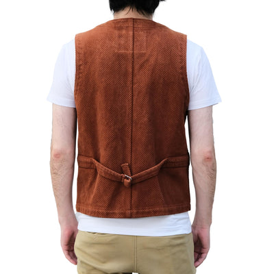 [Pre-Order] Studio D'Artisan "Amami Dorozome" Sashiko Vest (Brown)