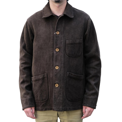 [Pre-Order] Studio D'Artisan "Amami Dorozome" Sashiko Coverall (Dark Brown)