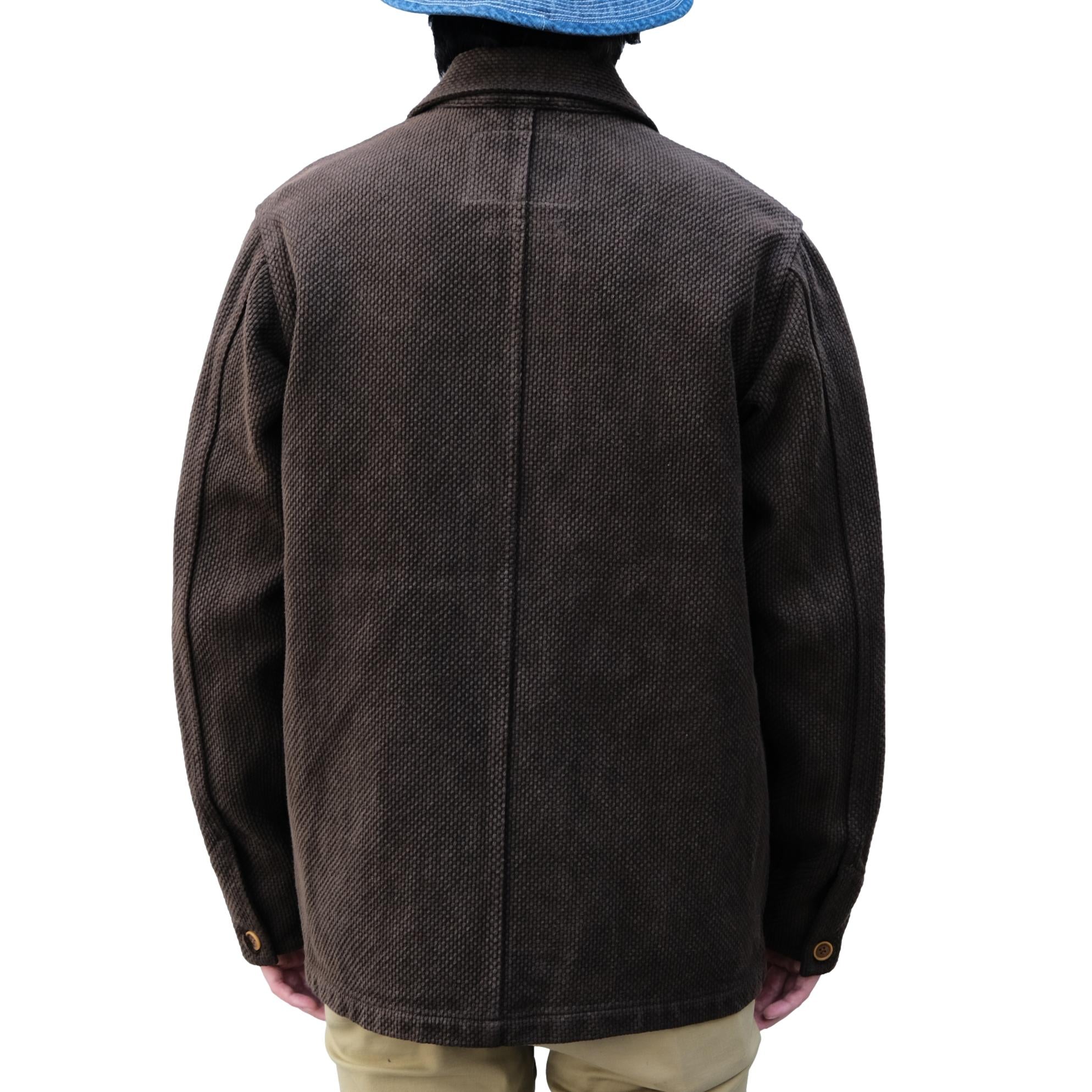 [Pre-Order] Studio D'Artisan "Amami Dorozome" Sashiko Coverall (Dark Brown) - Okayama Denim