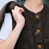 [Pre-Order] Studio D'Artisan "Amami Dorozome" Sashiko Vest (Dark Brown)