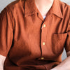 [Pre-Order] Studio D'Artisan "Amami Dorozome" Sashiko Aloha Shirt (Brown)