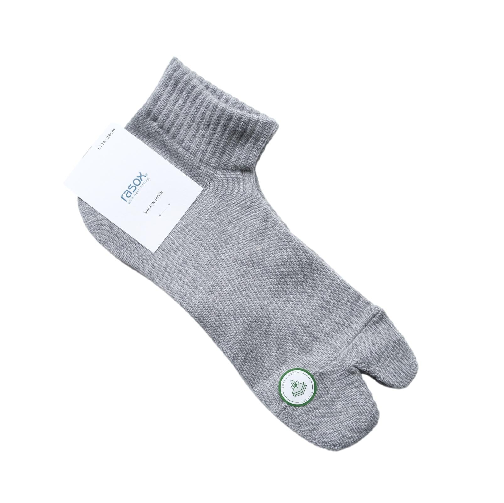 Rasox Eco Feel Tabi Socks (Gray) - Okayama Denim