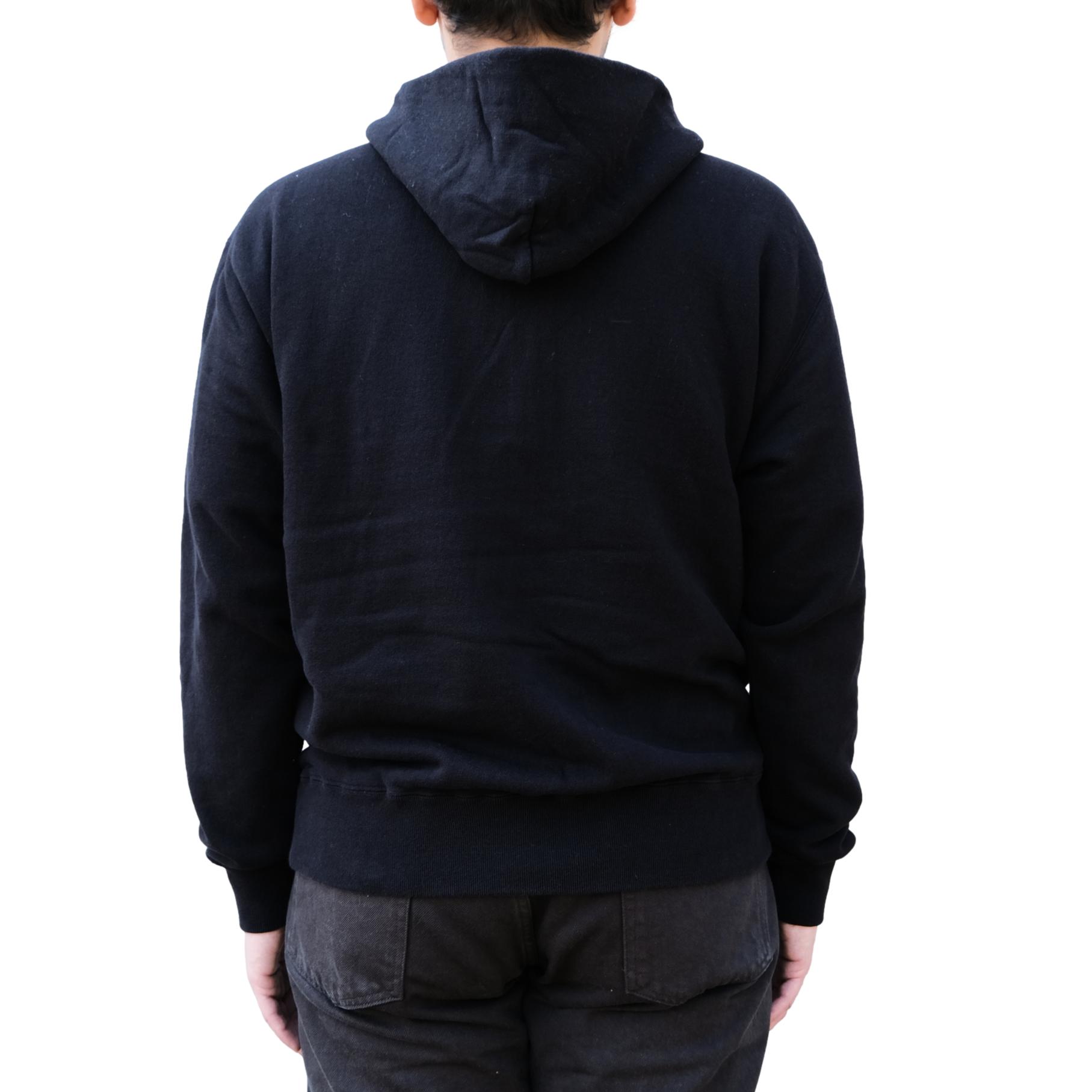 Momotaro Loopwheel Zip-up Hoodie (Black) - Okayama Denim