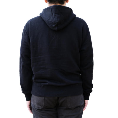 Momotaro Loopwheel Zip-up Hoodie (Black) - Okayama Denim
