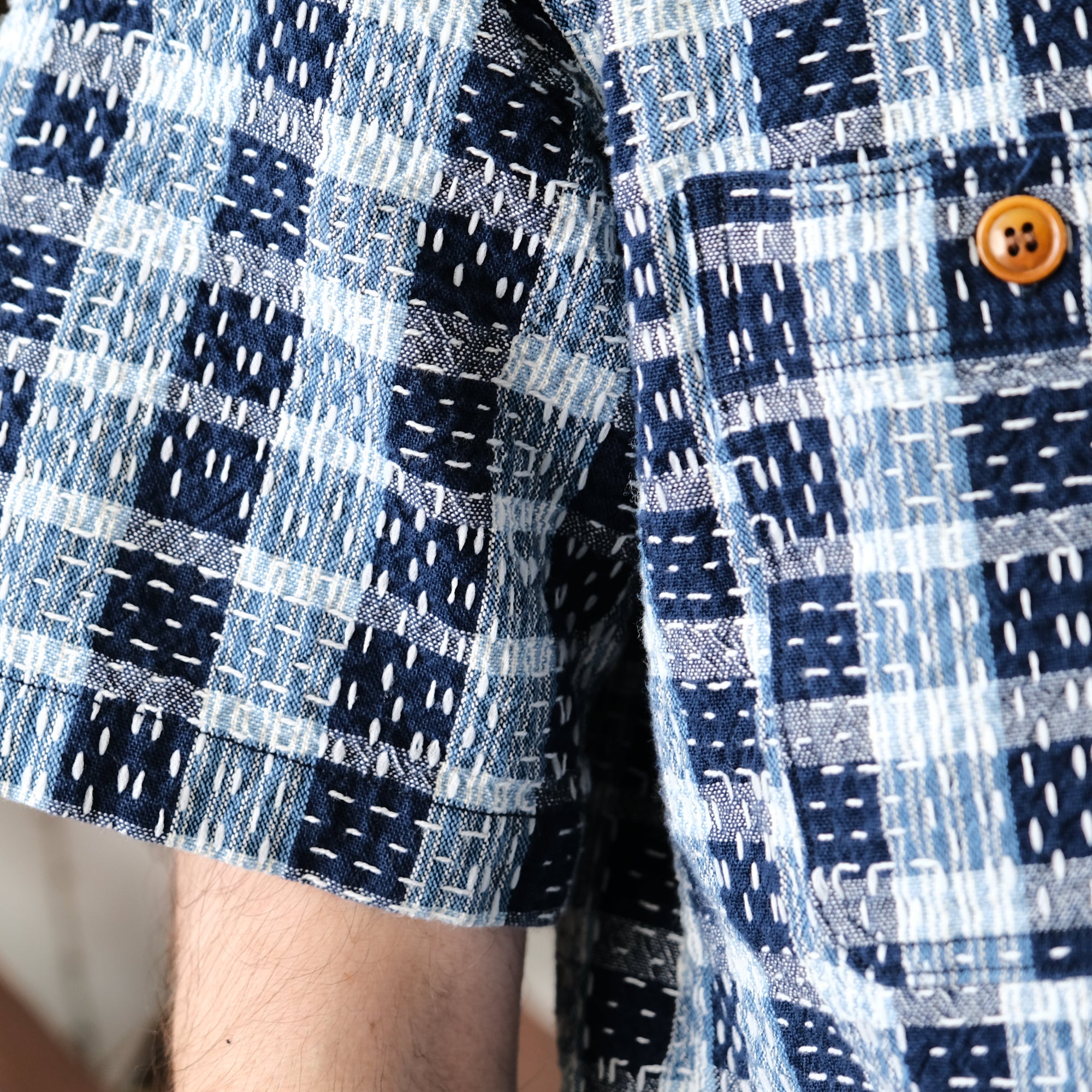 Studio D'Artisan "Indigo Noragi Sashiko" S/S Work Shirt