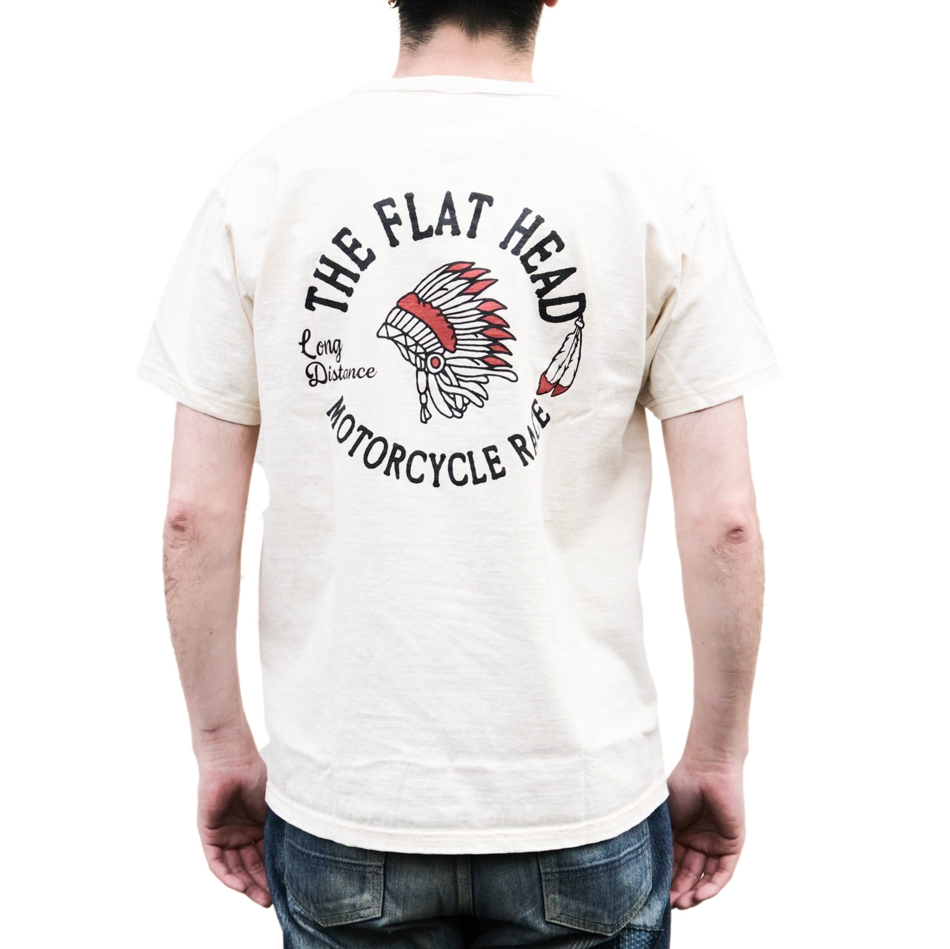 The Flat Head "Motorcycle Race" Print Tee - Okayama Denim