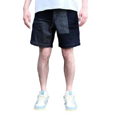 FDMTL Indigo Sashiko Patchwork Shorts - Okayama Denim