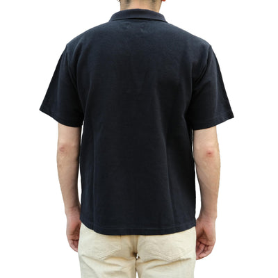 Studio D'Artisan Pique Knit Polo Shirt (Navy) - Okayama Denim
