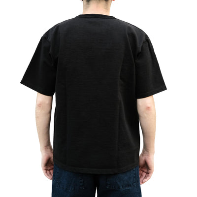 The Flat Head Heavyweight 20oz. Loopwheel Tee (Black) - Okayama Denim