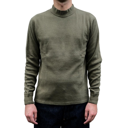 Loop & Weft Supima Long Honeycomb Mock Neck Thermal (Olive)