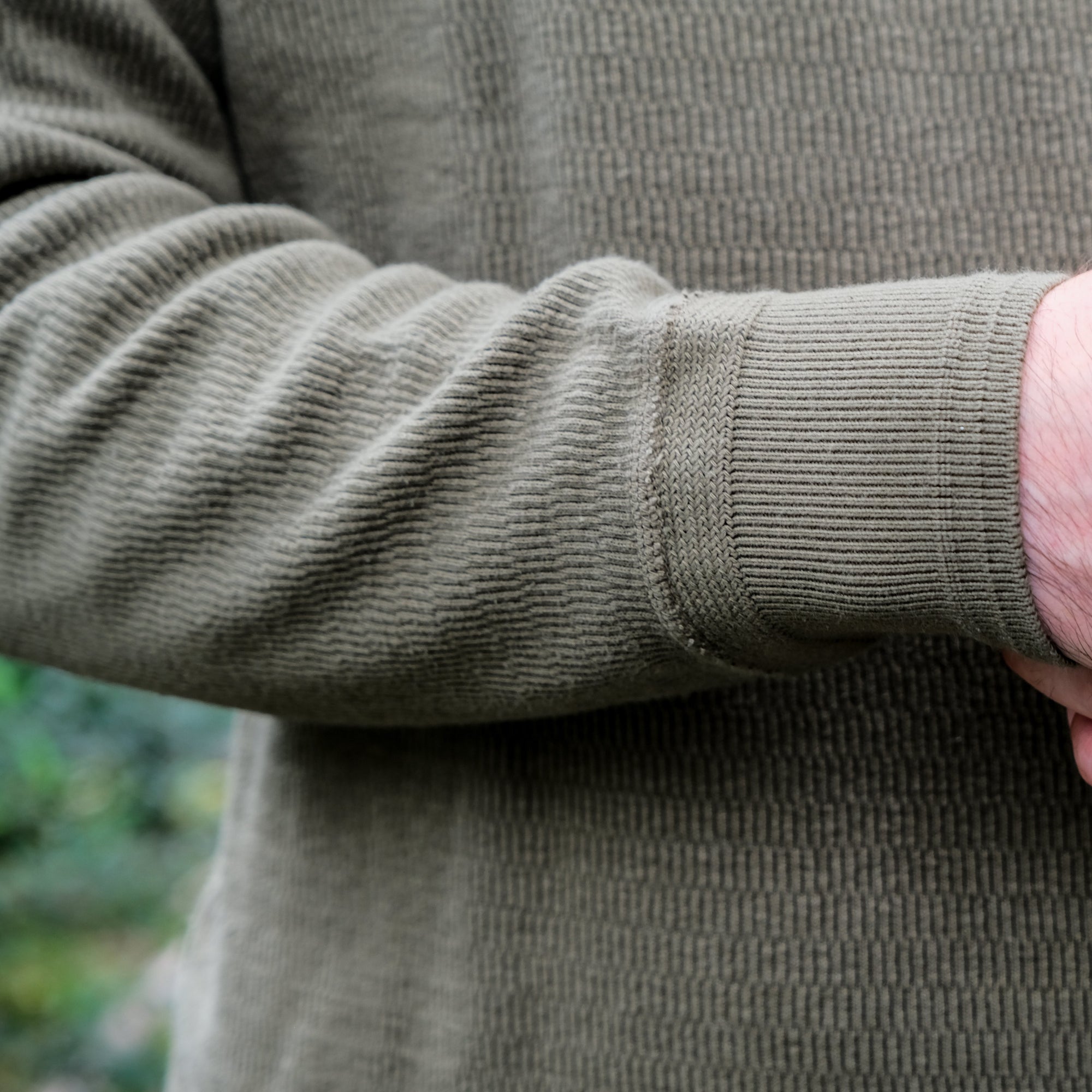 Loop & Weft Supima Long Honeycomb Crewneck Thermal (Olive)