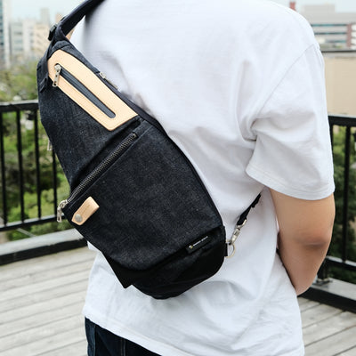 Master-piece x Fullcount "Super Smooth" Sling Bag - Okayama Denim