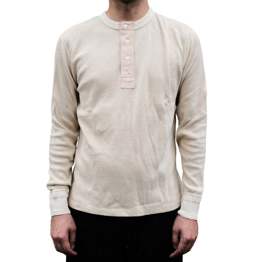 Loop & Weft Supima Long Honeycomb Thermal Henley (Ivory)