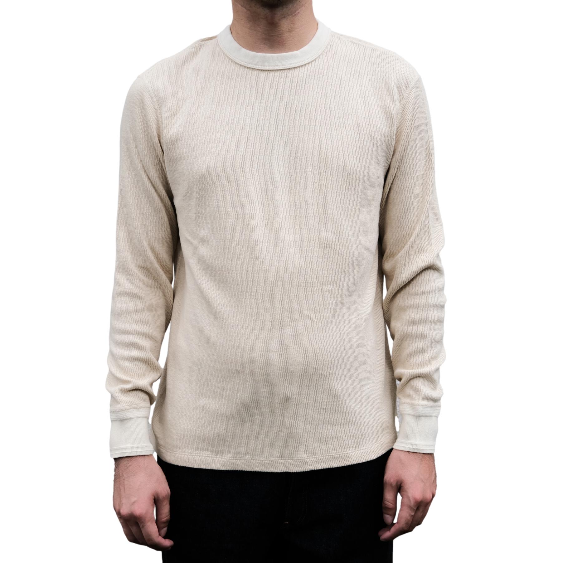Loop & Weft Supima Long Honeycomb Crewneck Thermal (Ivory)