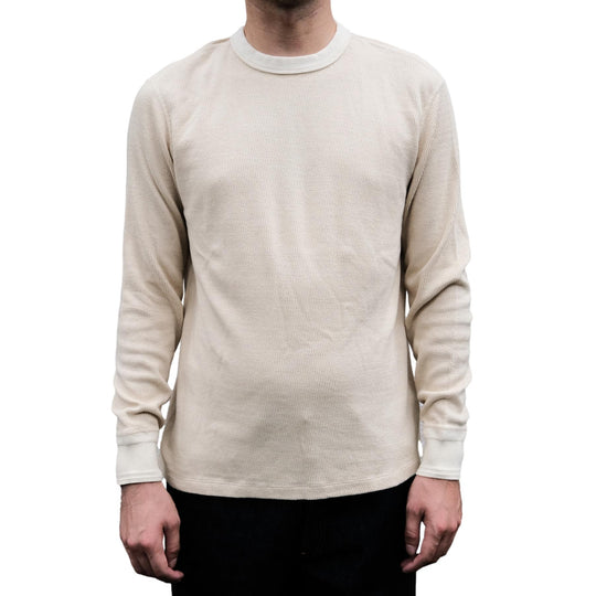 Loop & Weft Supima Long Honeycomb Crewneck Thermal (Ivory)