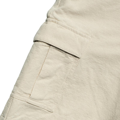 Soundman "Eldred" Ecru Sashiko Cargo Shorts - Okayama Denim