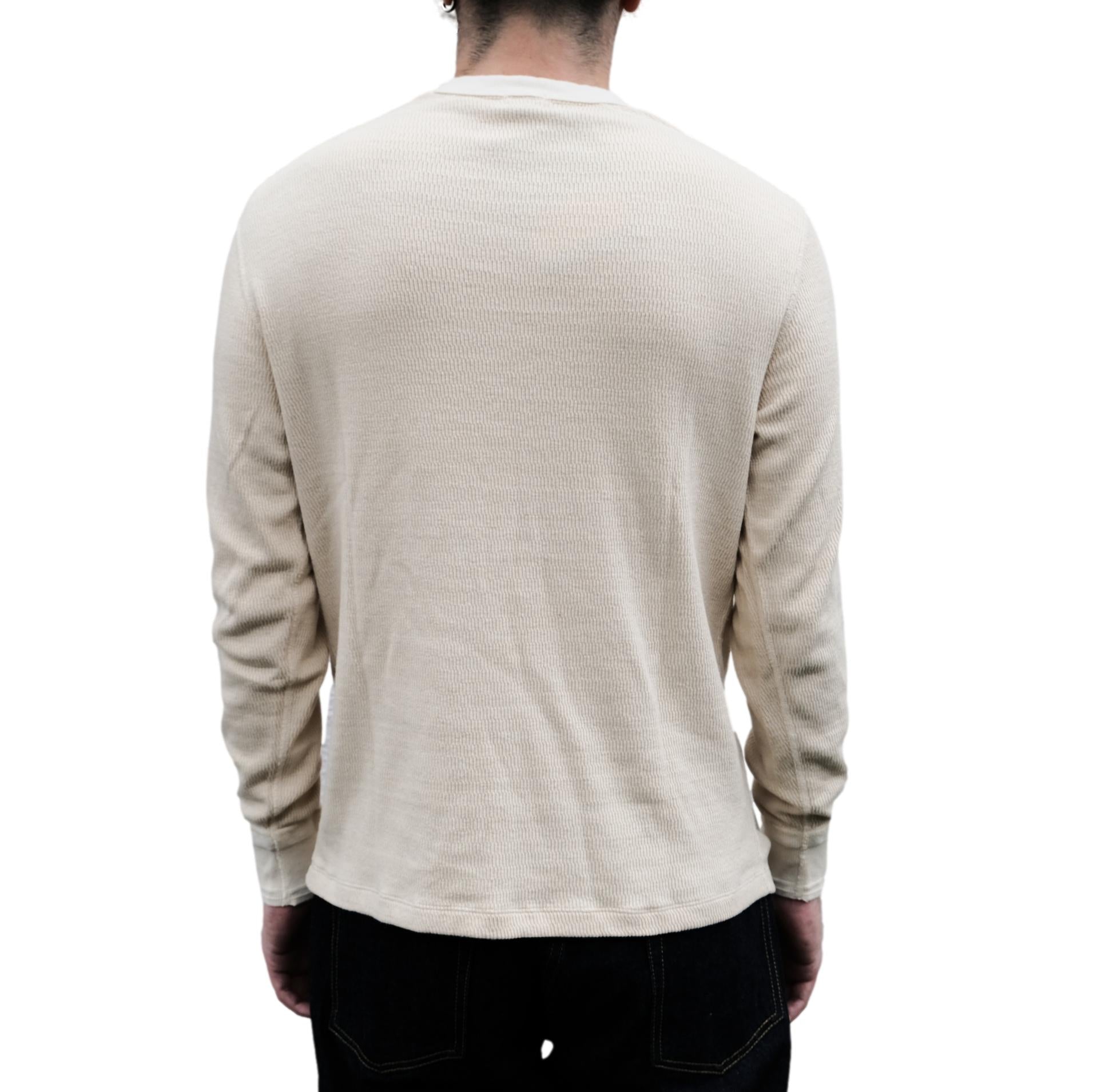 Loop & Weft Supima Long Honeycomb Crewneck Thermal (Ivory)