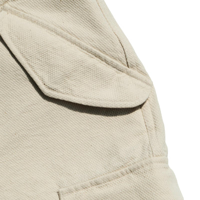 Soundman "Eldred" Ecru Sashiko Cargo Shorts - Okayama Denim