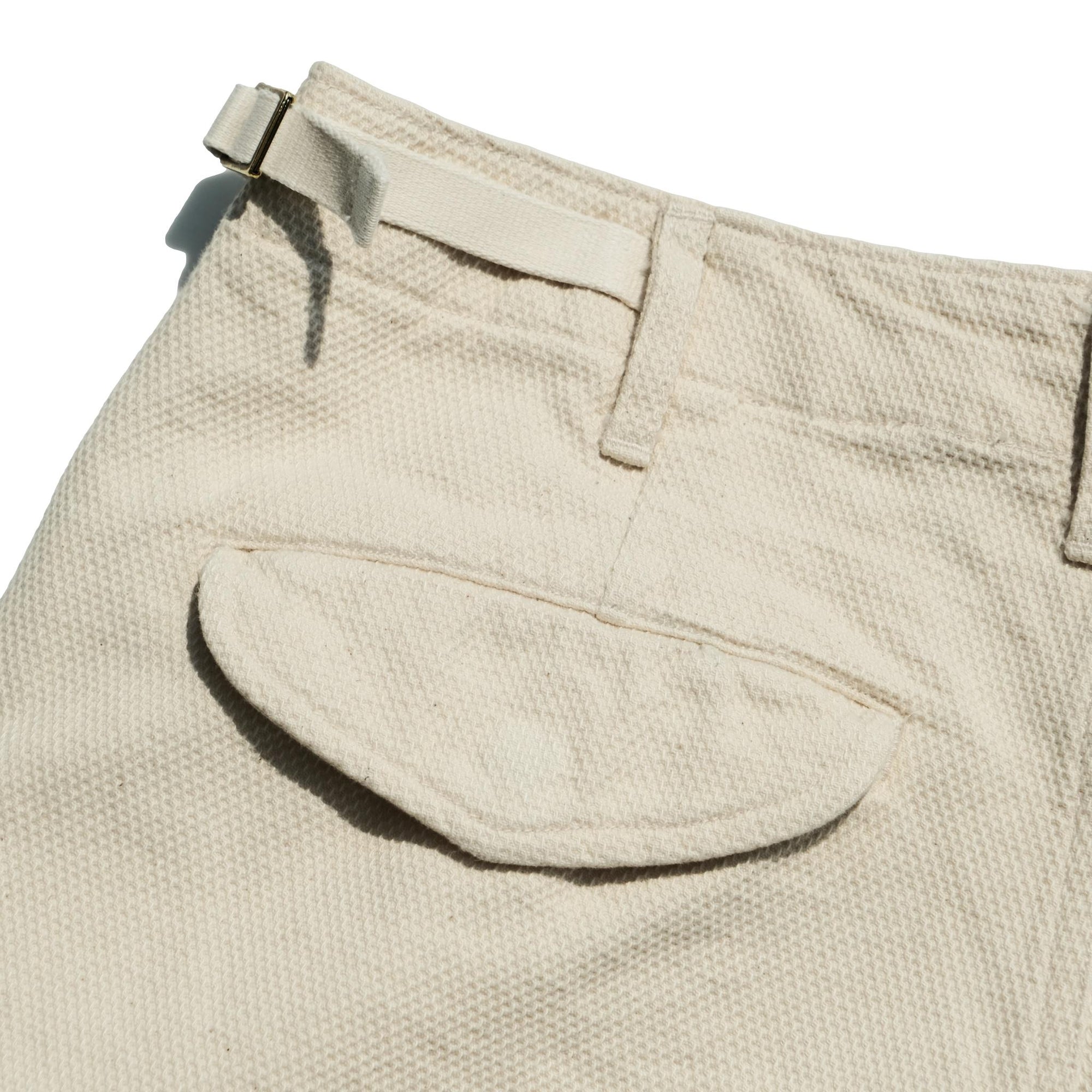 Soundman "Eldred" Ecru Sashiko Cargo Shorts - Okayama Denim