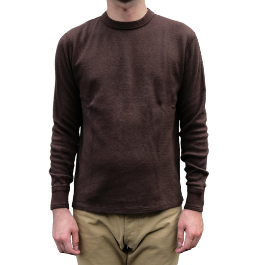 Loop & Weft Supima Long Honeycomb Crewneck Thermal (Brown)