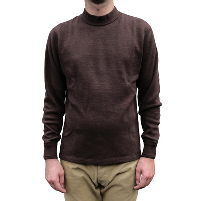 Loop & Weft Supima Long Honeycomb Mock Neck Thermal (Brown)
