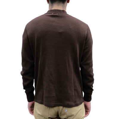 Loop & Weft Supima Long Honeycomb Mock Neck Thermal (Brown)