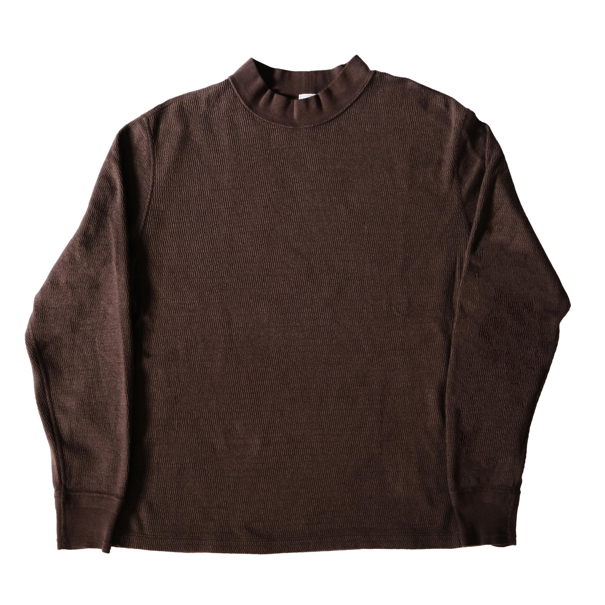Loop & Weft Supima Long Honeycomb Mock Neck Thermal (Brown)