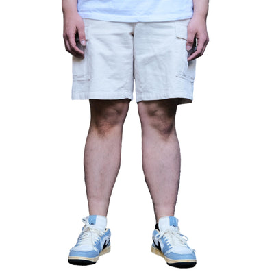 Soundman "Eldred" Ecru Sashiko Cargo Shorts - Okayama Denim