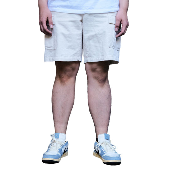 Soundman "Eldred" Ecru Sashiko Cargo Shorts