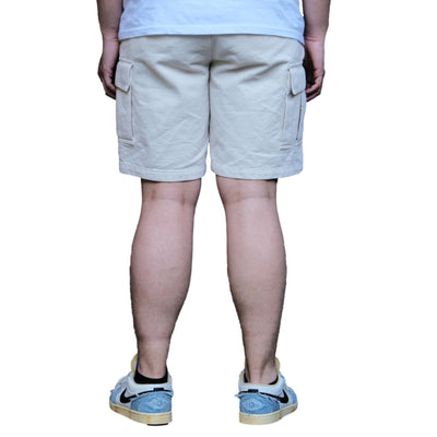 Soundman "Eldred" Ecru Sashiko Cargo Shorts - Okayama Denim