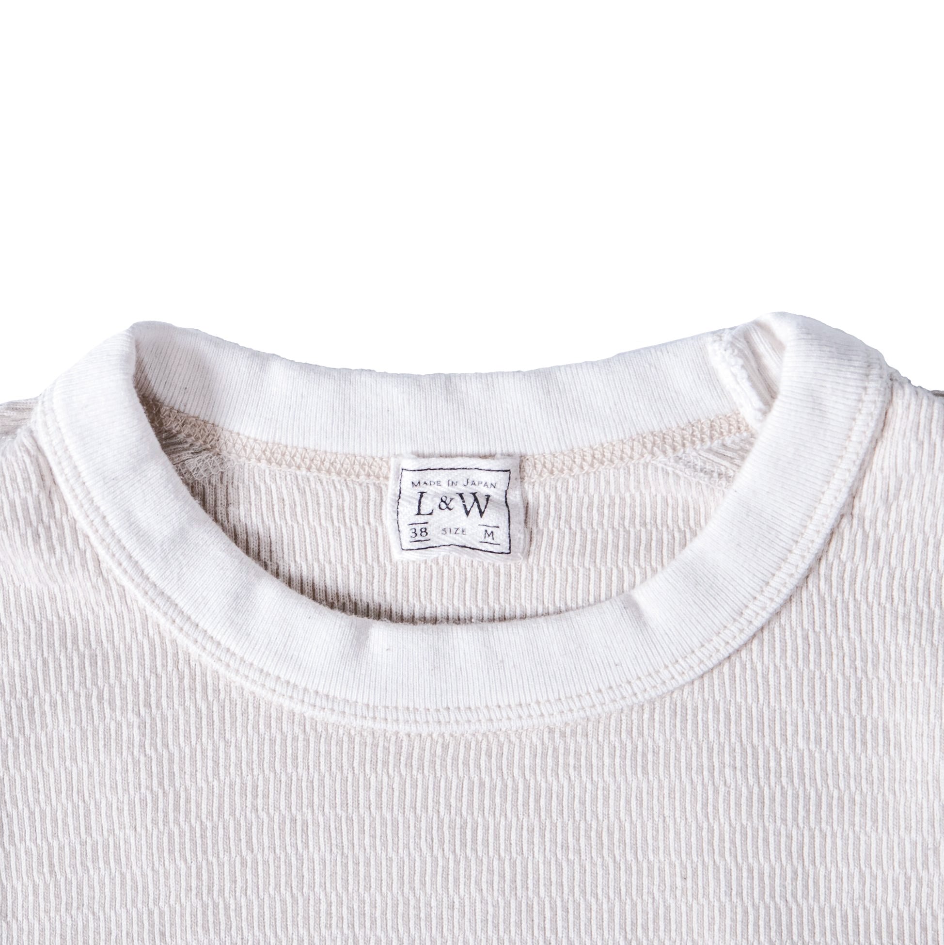 Loop & Weft Supima Long Honeycomb Crewneck Thermal (Ivory)