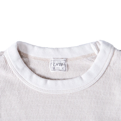 Loop & Weft Supima Long Honeycomb Crewneck Thermal (Ivory)