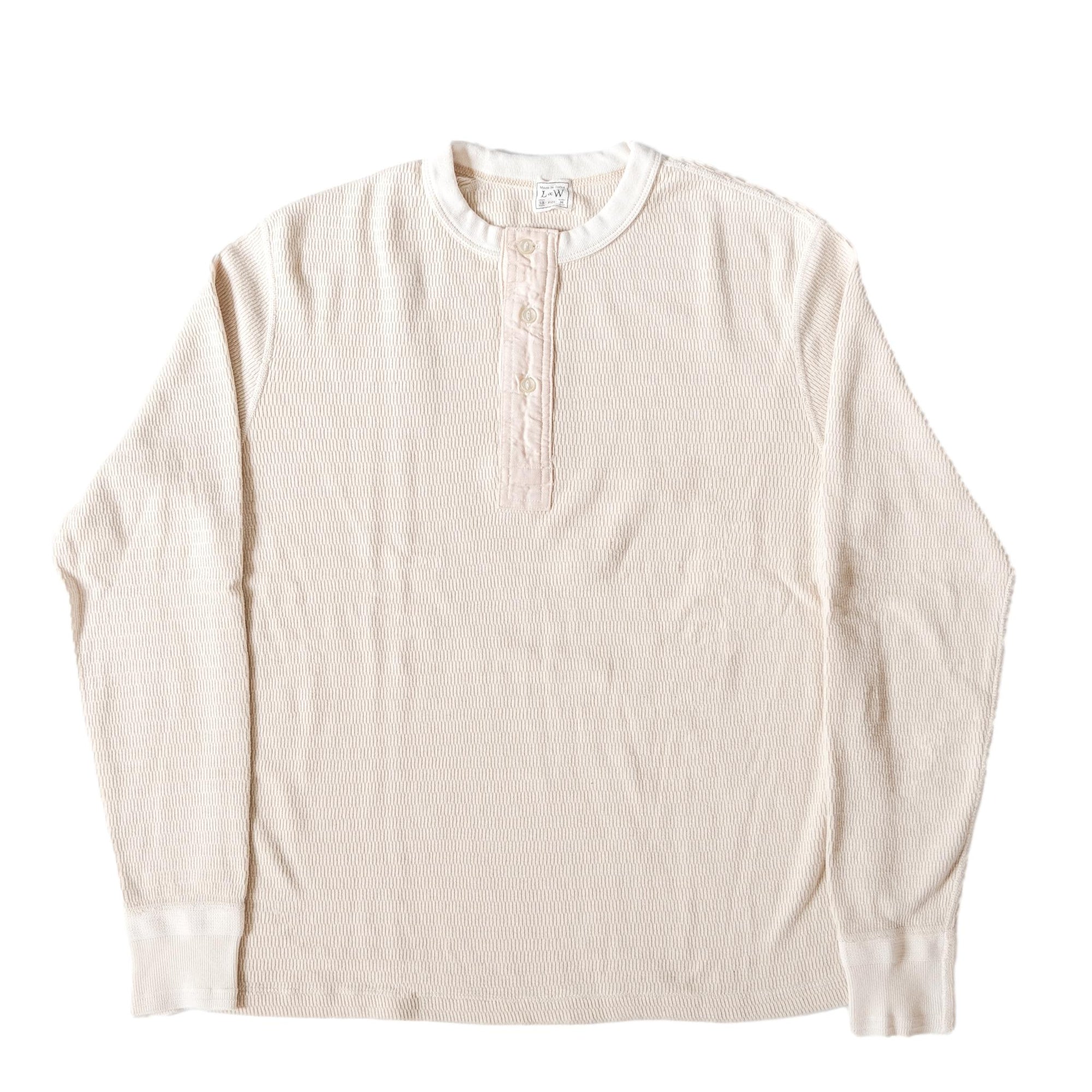 Loop & Weft Supima Long Honeycomb Thermal Henley (Ivory)