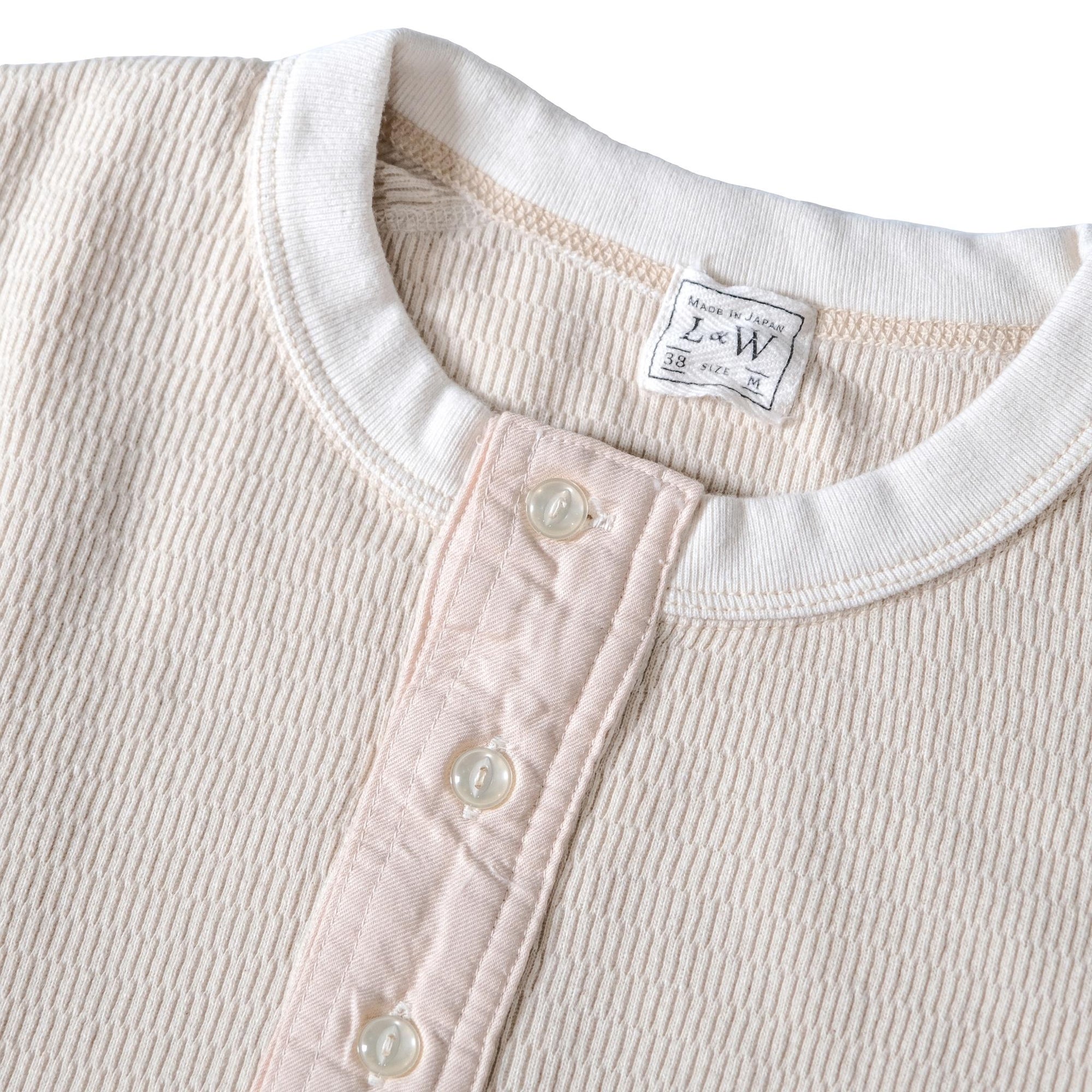 Loop & Weft Supima Long Honeycomb Thermal Henley (Ivory)