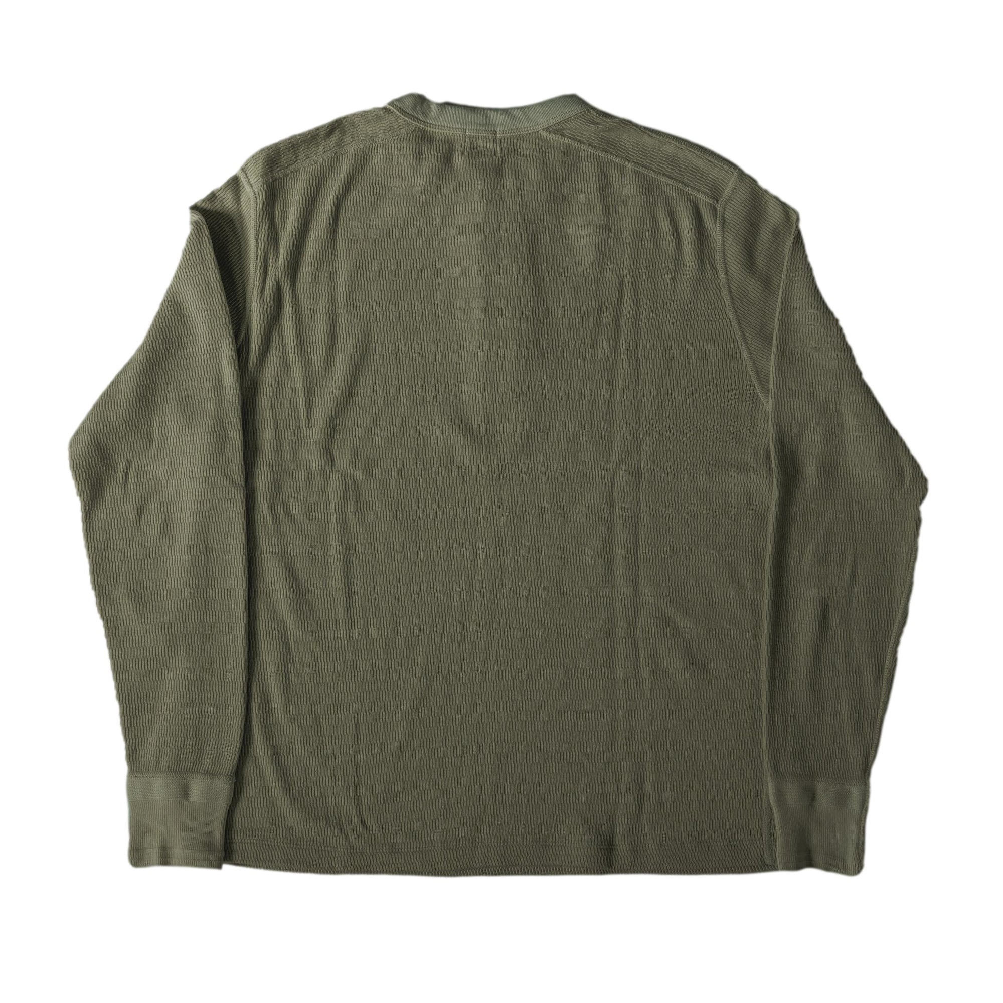 Loop & Weft Supima Long Honeycomb Thermal Henley (Olive)