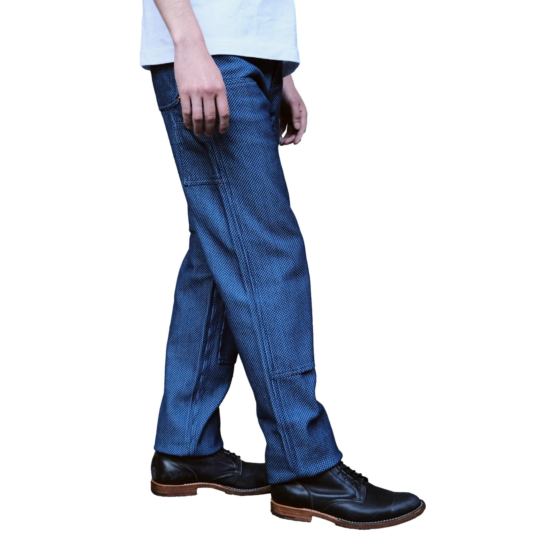 Okayama Denim Heavyweight Indigo Selvedge Sashiko Double Knee Painter Pants - Okayama Denim