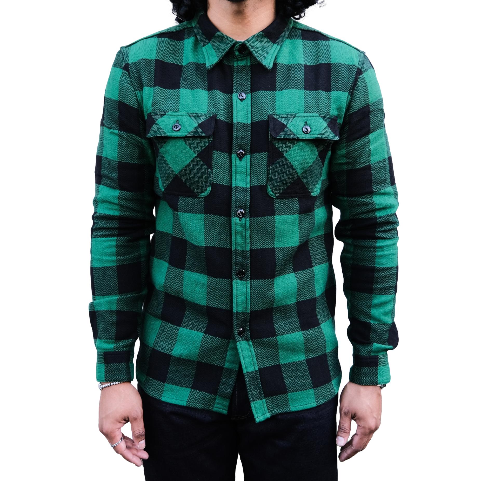 The Flat Head Block Check Flannel Shirt - Okayama Denim The Flat Head Block Check Flannel Shirt - Okayama Denim