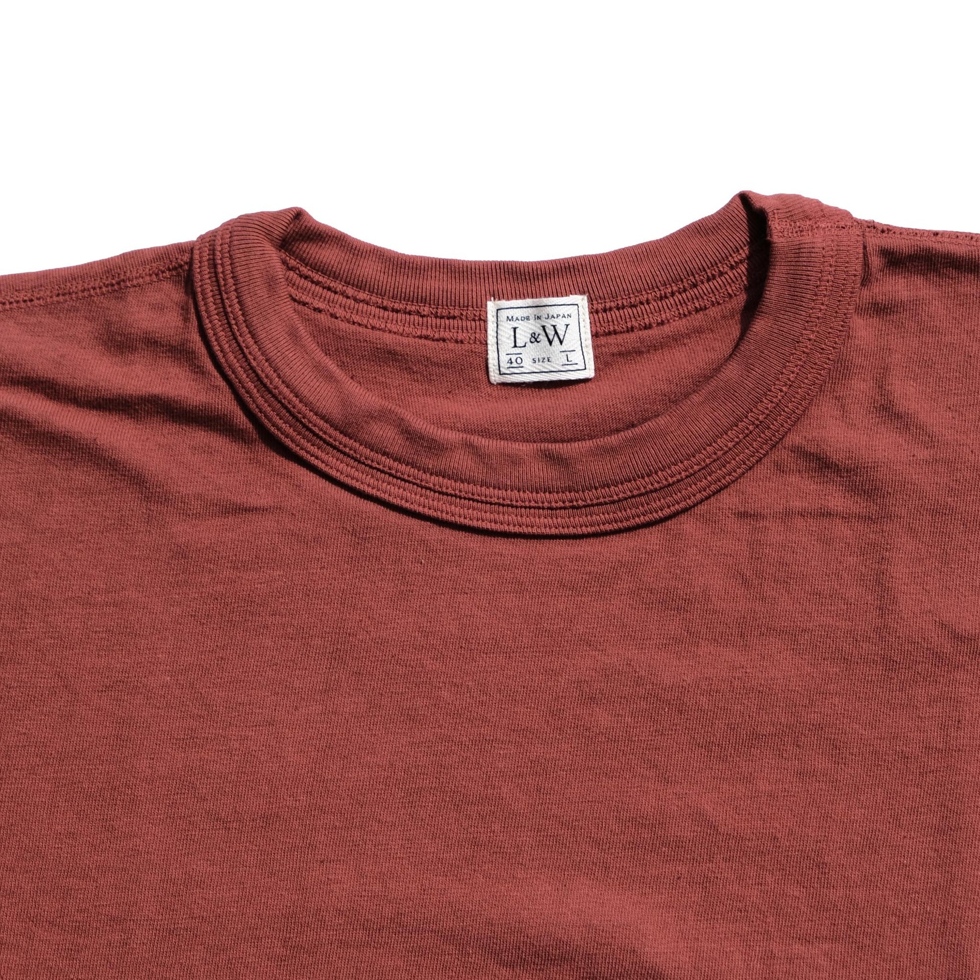 Loop & Weft Loopwheel Double Binder S/S Crewneck Tee (Burgundy) - Okayama Denim