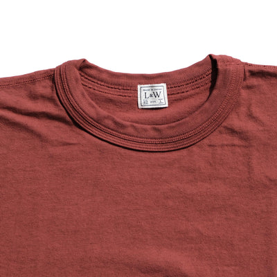 Loop & Weft Loopwheel Double Binder S/S Crewneck Tee (Burgundy) - Okayama Denim