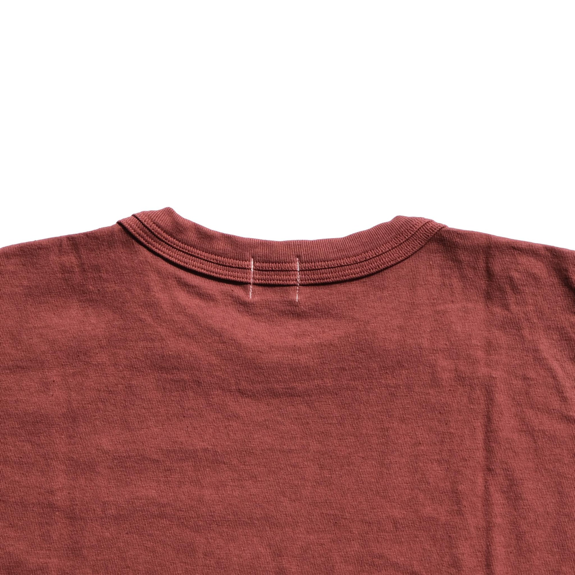 Loop & Weft Loopwheel Double Binder S/S Crewneck Tee (Burgundy) - Okayama Denim