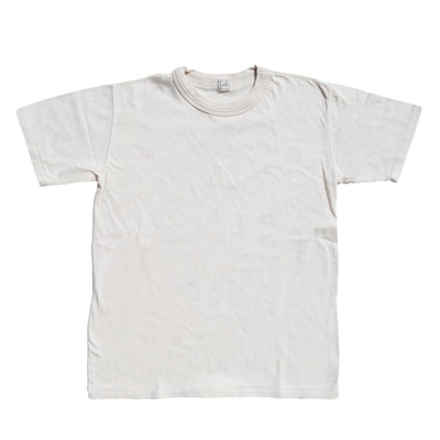 Loop & Weft Loopwheel Double Binder S/S Crewneck Tee (Ivory) - Okayama Denim
