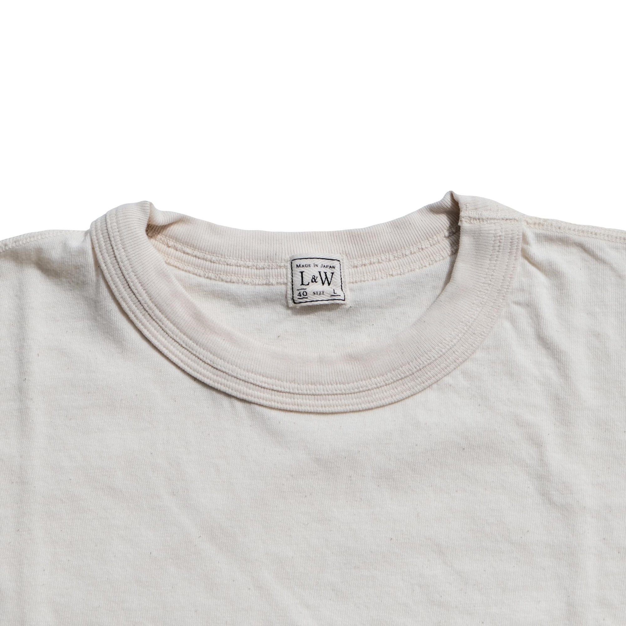Loop & Weft Loopwheel Double Binder S/S Crewneck Tee (Ivory) - Okayama Denim