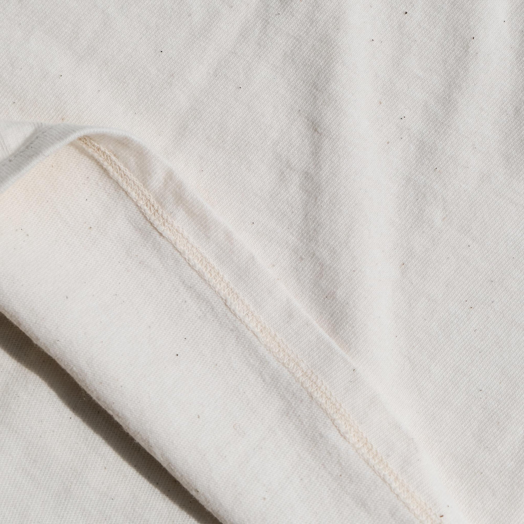 Loop & Weft Loopwheel Double Binder S/S Crewneck Tee (Ivory) - Okayama Denim