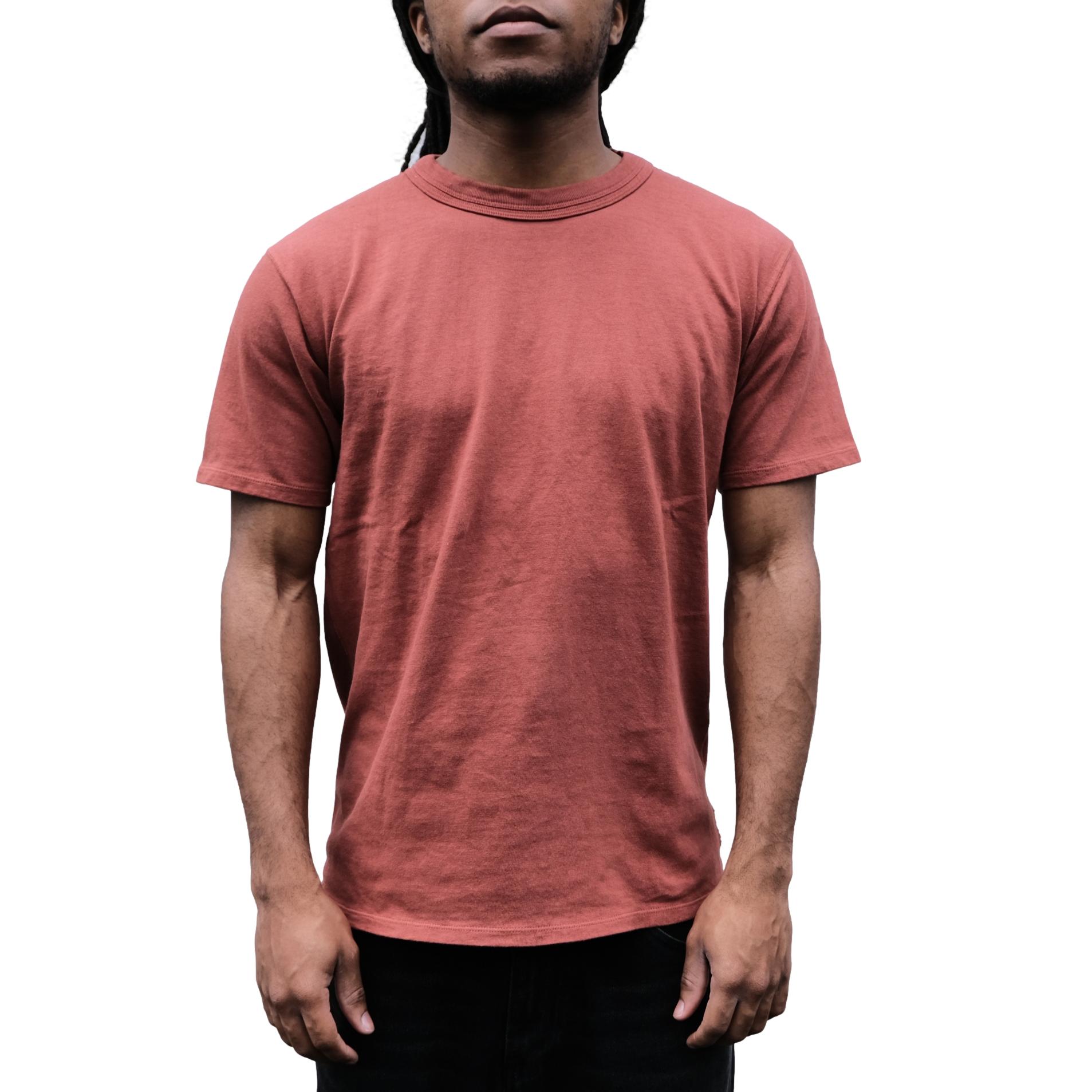 Loop & Weft Loopwheel Double Binder S/S Crewneck Tee (Burgundy) - Okayama Denim