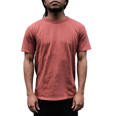 Loop & Weft Loopwheel Double Binder S/S Crewneck Tee (Burgundy) - Okayama Denim