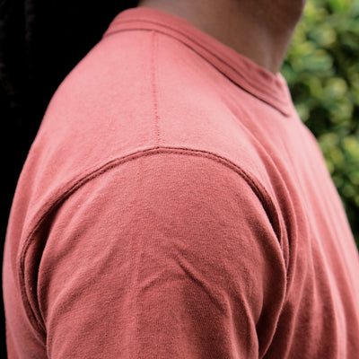 Loop & Weft Loopwheel Double Binder S/S Crewneck Tee (Burgundy) - Okayama Denim